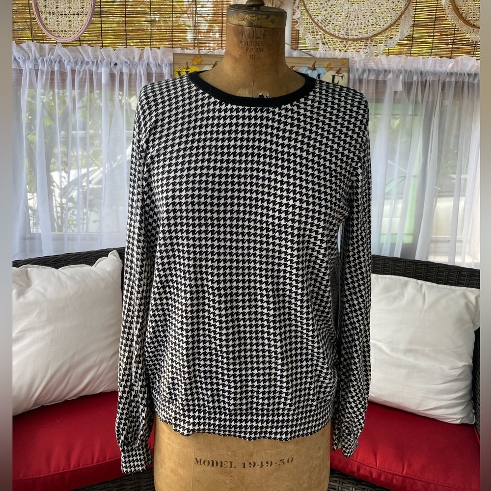 Ralph Lauren Hounds tooth knit sweater